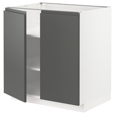 METOD kitchen unit, dark grey, modern design, square shape, adjustable shelves.