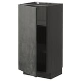 Dark grey kitchen cabinet with concrete effect doors and adjustable shelves.