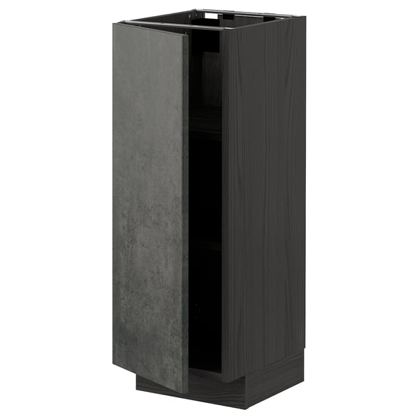 METOD dark grey cabinet, rectangular, modern design, concrete effect door.