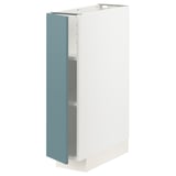 Modern kitchen cabinet in white & turquoise. Sleek design with adjustable shelves.