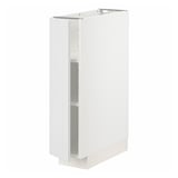 Modern white METOD kitchen cabinet, single door, adjustable shelves.