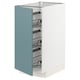 Adelia. Com METOD white cabinet, blue door, wire shelves.