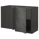 Ikea METOD dark gray cabinet, wood, open.