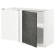 A modern, white METOD kitchen cabinet with a dark grey concrete effect door, rectangular shaped and clean design.