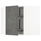 Dark grey modern kitchen cabinet with adjustable shelf and metal carousel.