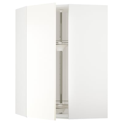 METOD white corner kitchen cabinet, modern, adjustable shelf, door opens left/right.