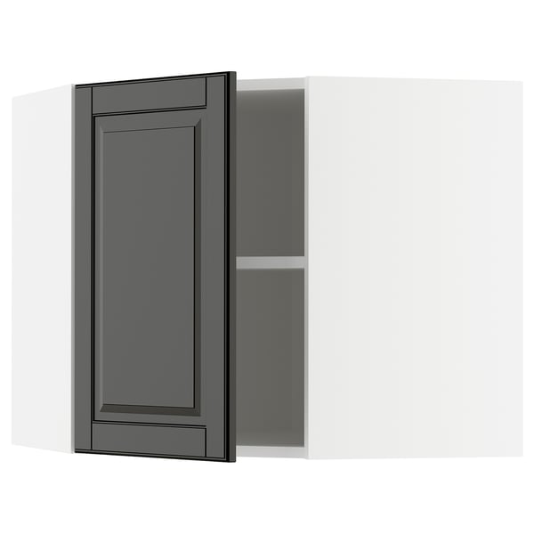 METOD kitchen unit with black beveled door, adjustable shelf.