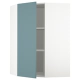 METOD turquoise corner kitchen cabinet with adjustable shelf and modern design.
