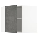 A METOD kitchen cabinet in dark grey with a concrete effect and a single adjustable shelf.