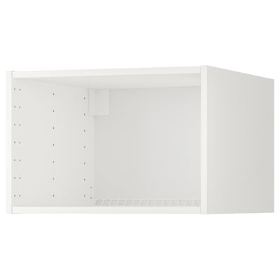 This is a white METOD top cabinet for fridge/freezer with ventilated panels.