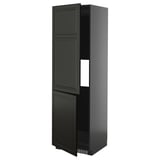 Black kitchen cabinet METOD with beveled doors & adjustable shelf.