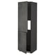 A tall, dark grey kitchen cabinet from ikeas METOD system with vented shelves.