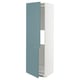 White METOD cabinet with two turquoise doors, modern design.