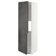 METOD kitchen cabinet in dark grey with concrete effect door, white sides, tall, modern design.