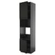A tall, dark gray METOD kitchen cabinet with a modern design, featuring adjustable shelves and a sleek, beveled door.
