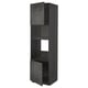 Dark grey METOD kitchen unit with concrete effect doors and open center shelf.