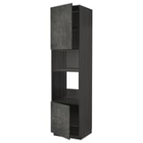Dark grey METOD kitchen unit with open shelves and drawers.