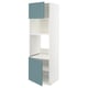 White METOD kitchen cabinet with turquoise doors, three shelves, modern design.