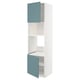 Turquoise havstorp doors on white METOD kitchen cabinet, modern and tall with adjustable shelves.
