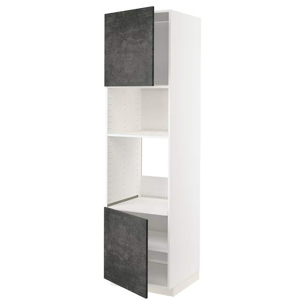 White METOD cabinet, dark gray doors, rectangular, modern design.