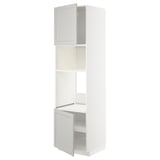 White METOD kitchen cabinet with traditional style, open door, adjustable shelves, particleboard and birch construction.