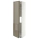 METOD High cab f fridge/freezer w 2 doors, white/VOXTORP high-gloss dark grey-brown vertical, 60x60x220 cm