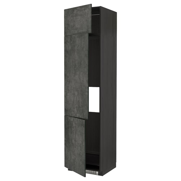 Modern METOD storage cabinet with two open sections.