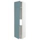 Turquoise METOD high cabinet, modern sleek design, right-side hinge.