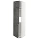 METOD tall kitchen cabinet in white with gray concrete doors.