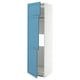 METOD High cab f fridge/freezer w 3 doors, white/Lerhyttan blue, 60x60x220 cm