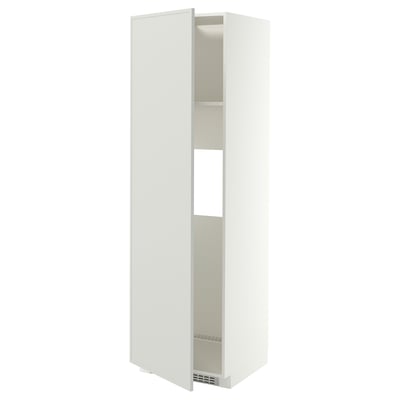 METOD High cab f fridge or freezer w door, white/Aspudden light grey, 60x60x200 cm