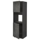 Black METOD kitchen unit with grey concrete doors, adjustable shelves, and modern design.
