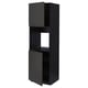Black METOD kitchen cabinet, tall and modern, featuring a matte finish, adjustable shelf, and sleek door design.