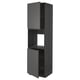 Dark gray modern kitchen cabinet with one open section, one closed section, and sleek design.