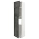 METOD tall kitchen cabinet, dark grey, white interiors.