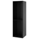 METOD tall black kitchen cabinet, modern design with dark finish and reinforced shelf, ideal for storage.