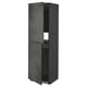 Black cabinet with dark grey door, concrete effect, two adjustable shelves, square shape.