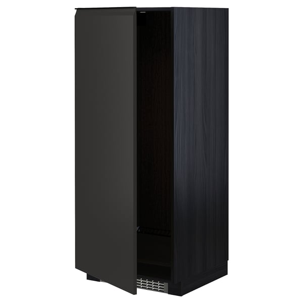 METOD black kitchen cabinet, rectangular shape, matte finish, wooden material.