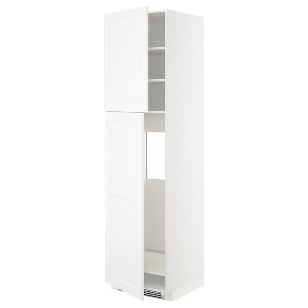 White METOD kitchen cabinet with adjustable shelves.