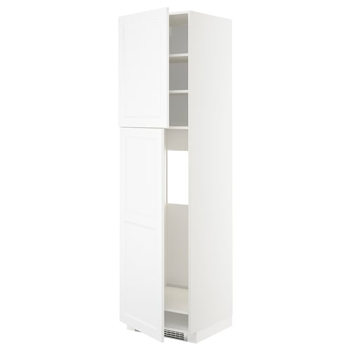 White METOD kitchen cabinet with adjustable shelves.