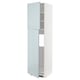 Ikea METOD tall white cabinet with light blue doors, high-gloss finish.