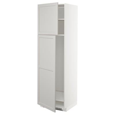METOD white kitchen cabinet with two doors and adjustable shelf.