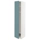 METOD tall turquoise cabinet: modern kitchen storage, white frame, adjustable shelf, left/right door mounts.