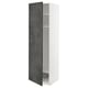 Modern dark grey kitchen cabinet with adjustable shelf and wire basket.