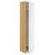 METOD High cabinet w shelves/wire basket, white/Sinarp oak veneer, 40x60x200 cm