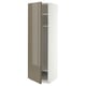 METOD High cabinet w shelves/wire basket, white/VOXTORP high-gloss dark grey-brown vertical, 60x60x200 cm