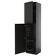 Black METOD kitchen cabinet with pull-out shelves, modern design.