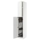 METOD white kitchen cabinet with open left door and storage solutions.