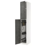 METOD dark grey high cabinet with open door, modern design.