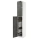 METOD dark grey high cabinet with open door, modern design.